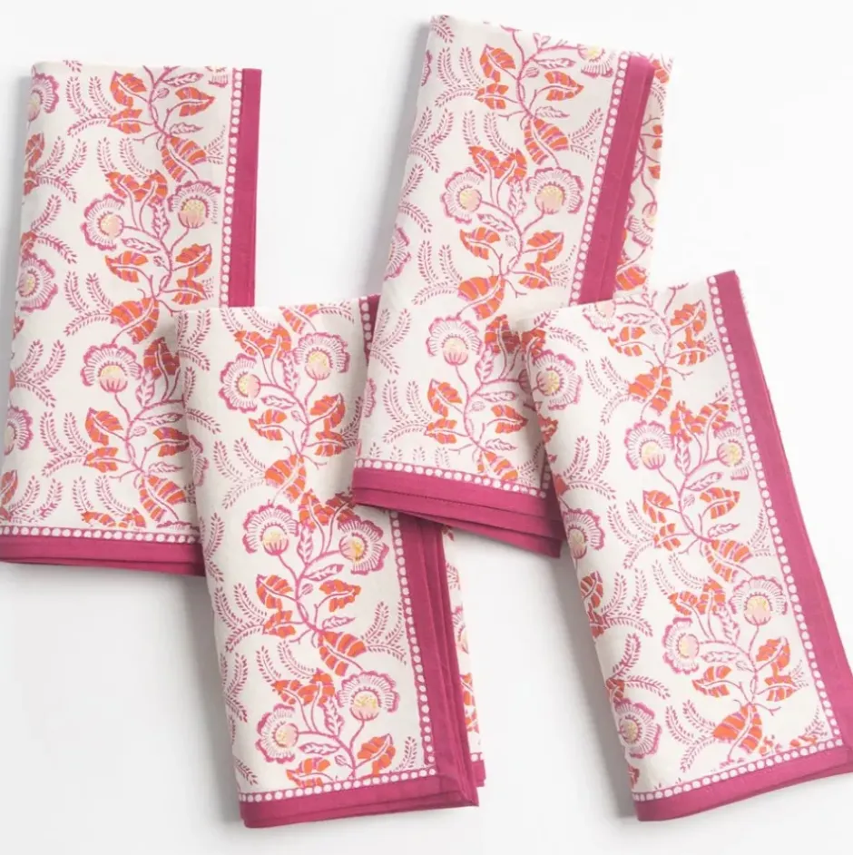 Pomegranate Inc Gardenia Vine Berry Napkin | Set of 4^ Napkins
