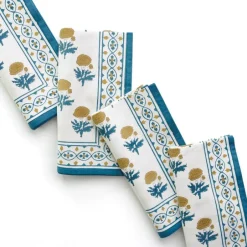 Pomegranate Inc Gaya Teal & Marigold Napkin | Set of 4^ Napkins