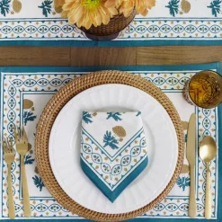 Pomegranate Inc Gaya Teal & Marigold Placemat | Set of 4^ Printed Placemats