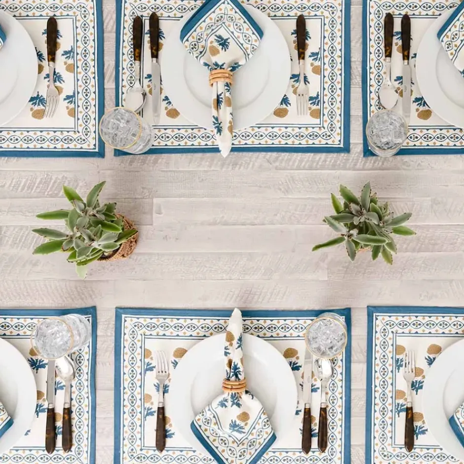 Pomegranate Inc Gaya Teal & Marigold Placemat | Set of 4^ Printed Placemats