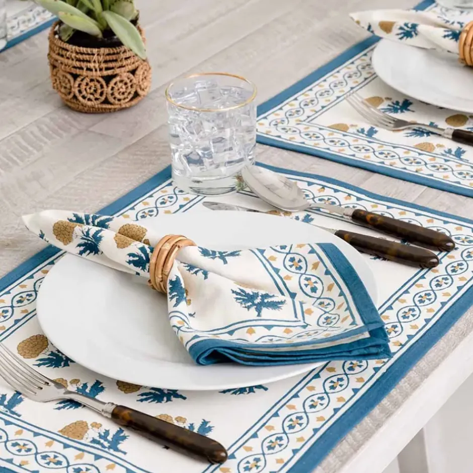 Pomegranate Inc Gaya Teal & Marigold Placemat | Set of 4^ Printed Placemats