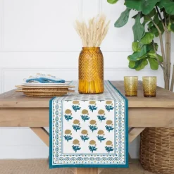 Pomegranate Inc Gaya Teal & Marigold Table Runner^ Table Runners