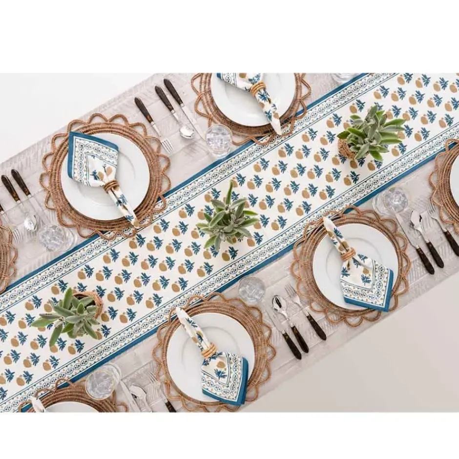 Pomegranate Inc Gaya Teal & Marigold Table Runner^ Table Runners