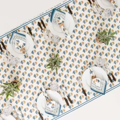 Pomegranate Inc Gaya Teal & Marigold Tablecloth^ Tablecloths