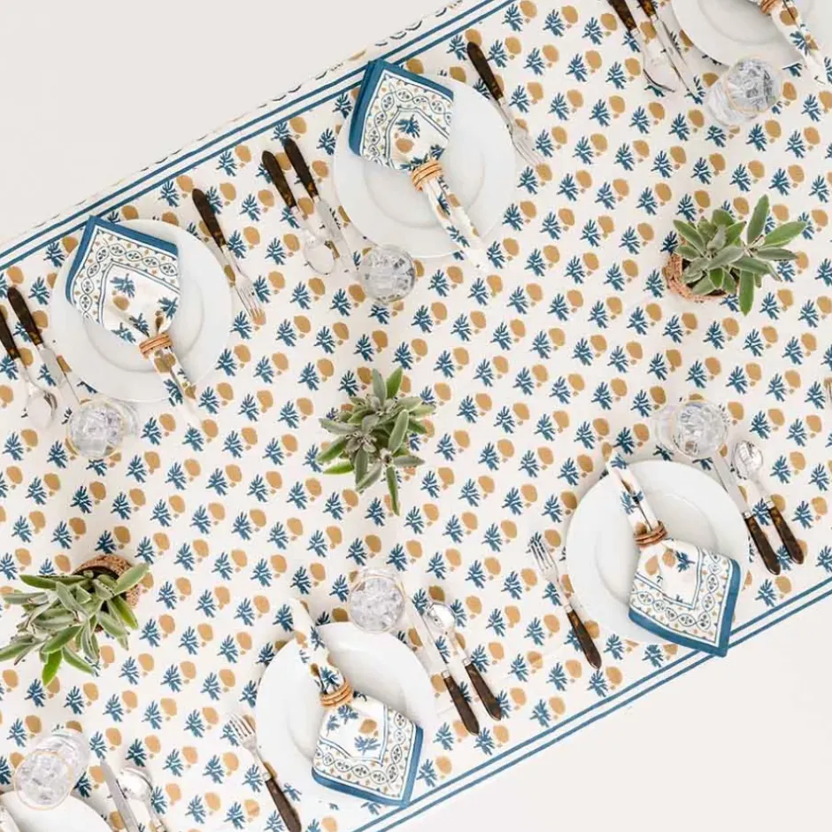 Pomegranate Inc Gaya Teal & Marigold Tablecloth^ Tablecloths