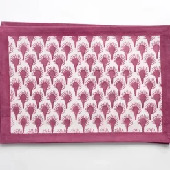 Pomegranate Inc Geo Feather Fuchsia Placemats | Set of 4^ Printed Placemats