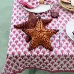 Pomegranate Inc Geo Feather Fuchsia Tablecloth^ Tablecloths