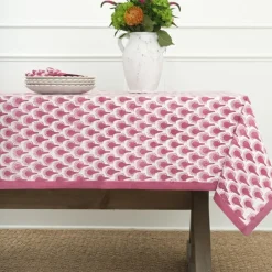Pomegranate Inc Geo Feather Fuchsia Tablecloth^ Tablecloths