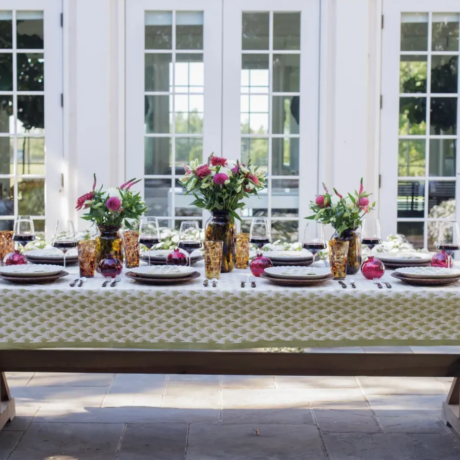 Pomegranate Inc Geo Feather Moss Tablecloth^ Tablecloths
