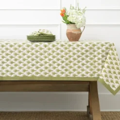 Pomegranate Inc Geo Feather Moss Tablecloth^ Tablecloths