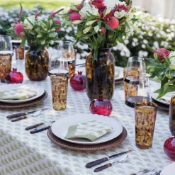 Pomegranate Inc Geo Feather Moss Tablecloth^ Tablecloths