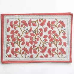 Pomegranate Inc Ginkgo Coral Placemat | Set of 4^ Printed Placemats