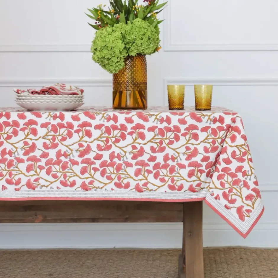 Pomegranate Inc Ginkgo Coral Tablecloth^ Tablecloths