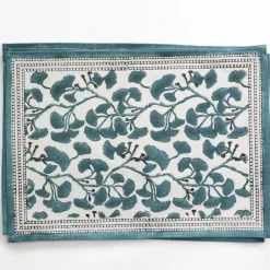 Pomegranate Inc Ginkgo Teal Placemat | Set of 4^ Printed Placemats