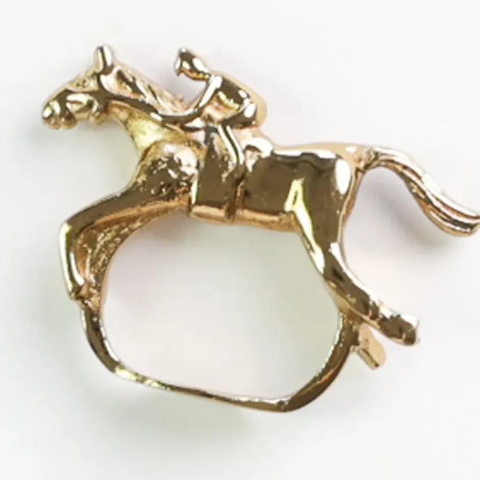 Pomegranate Inc Gold Jockey Napkin Ring | Set of 4^ Napkin Rings