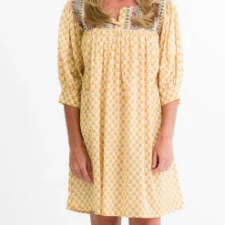 Pomegranate Inc Golden Buti Split Neck Shift Dress^ Everyday Dresses