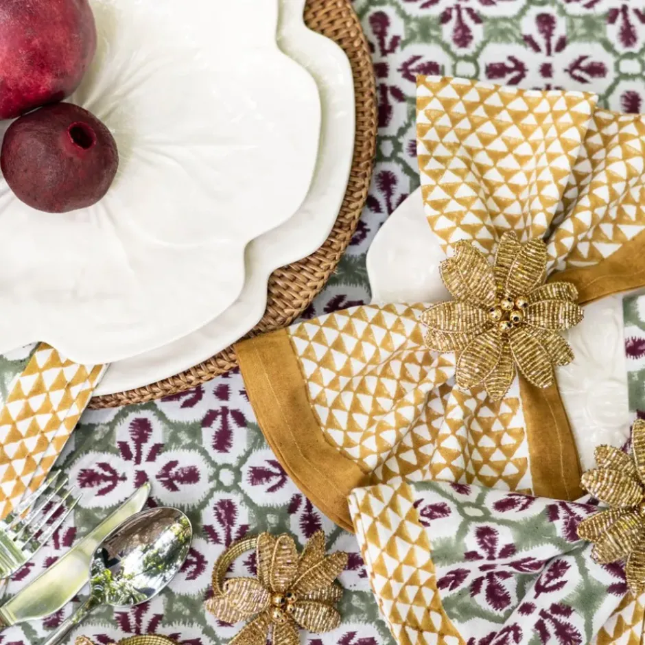 Pomegranate Inc Golden Triangle Napkin | Set of 4^ Napkins