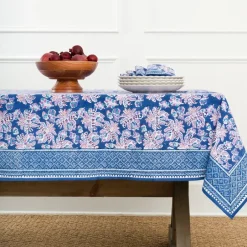 Pomegranate Inc Grecian Palm Blue & Orchid Tablecloth^ Tablecloths