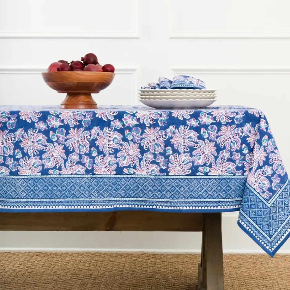 Pomegranate Inc Grecian Palm Blue & Orchid Tablecloth^ Tablecloths