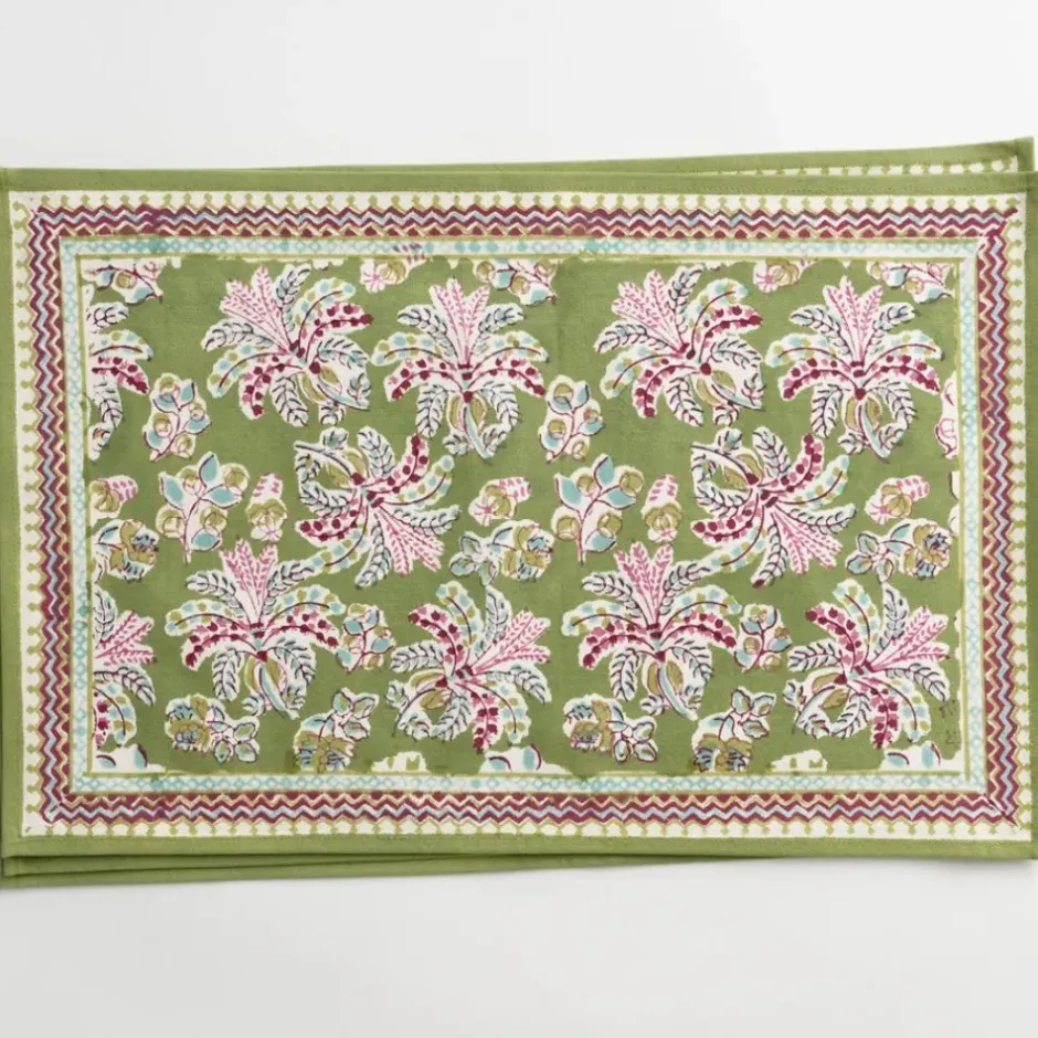Pomegranate Inc Grecian Palm Fern & Magenta Placemat | Set of 4^ Printed Placemats
