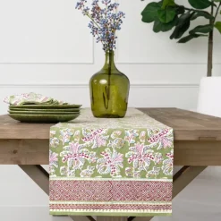 Pomegranate Inc Grecian Palm Fern & Magenta Table Runner^ Table Runners