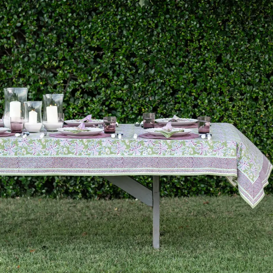 Pomegranate Inc Grecian Palm Fern & Magenta Tablecloth^ Tablecloths