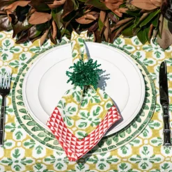 Pomegranate Inc Green Acrylic Beaded Napkin Ring | Set of 4^ Napkin Rings