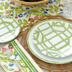 Pomegranate Inc Green Bamboo Melamine Dinner Plate | Set of 6^ Dinnerware
