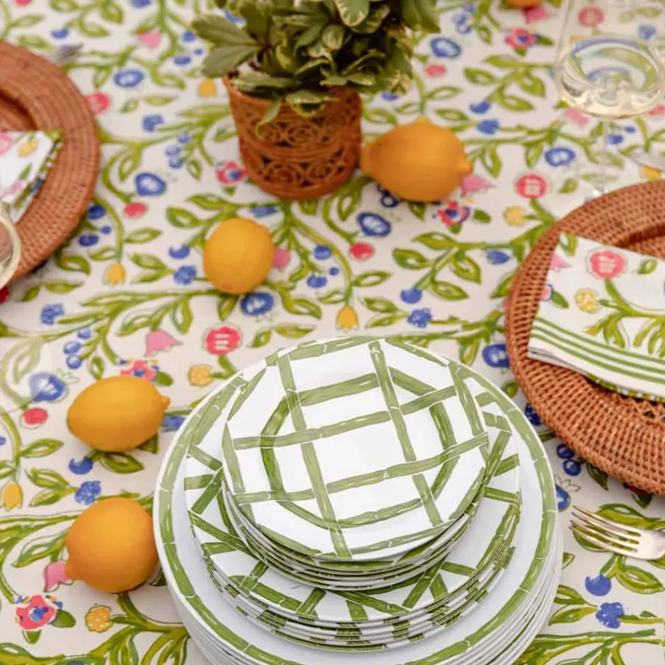 Pomegranate Inc Green Bamboo Melamine Dinner Plate | Set of 6^ Dinnerware