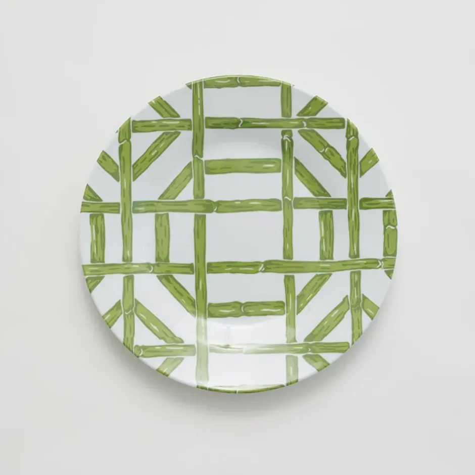 Pomegranate Inc Green Bamboo Melamine Luncheon Plate | Set of 6^ Dinnerware