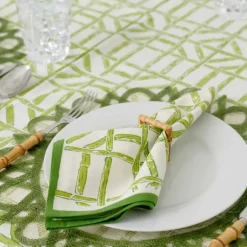 Pomegranate Inc Green Edge Woven Round Placemats | Set 4^ Woven Placemats