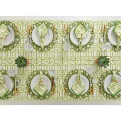 Pomegranate Inc Green Edge Woven Round Placemats | Set 4^ Woven Placemats