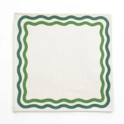 Pomegranate Inc Green Square Wave Placemat | Set of 4^ Woven Placemats