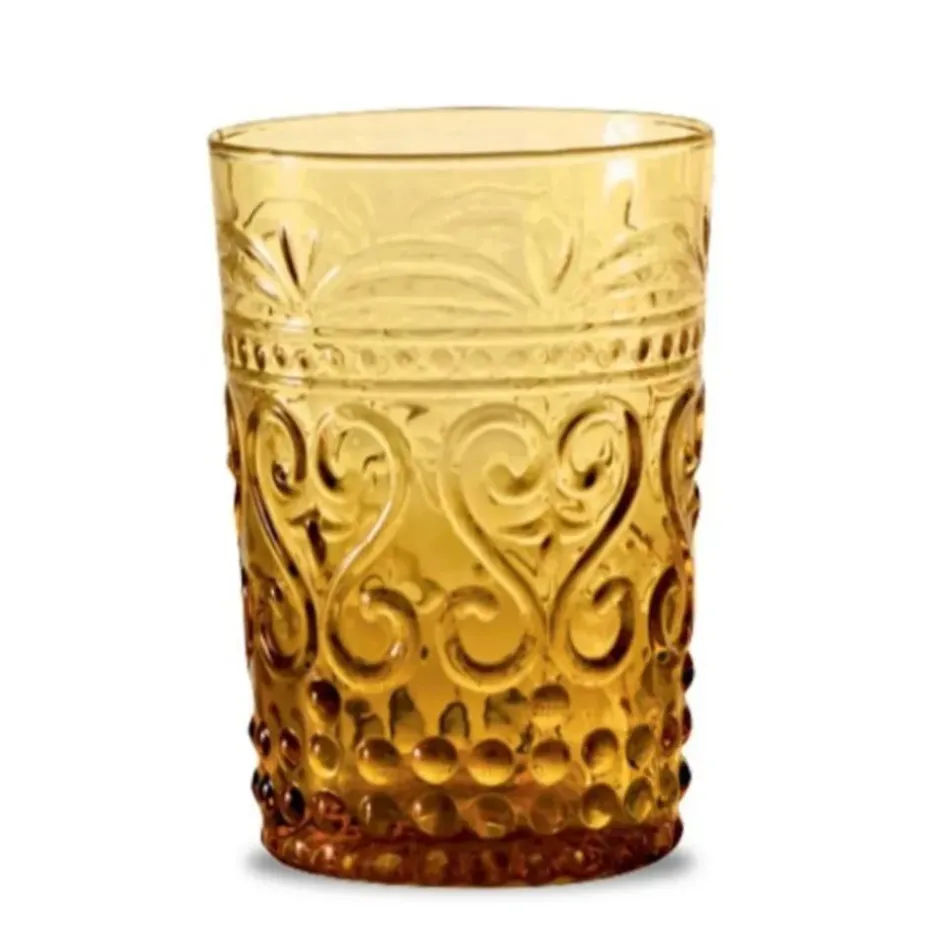 Pomegranate Inc Hand Crafted in Italy| Modern Pressed Juice Glass-Amber^ Glassware & Barware