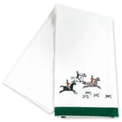 Pomegranate Inc Hunt Scene Embroidered Horse and Rider Tea Towels^ Tea Towels