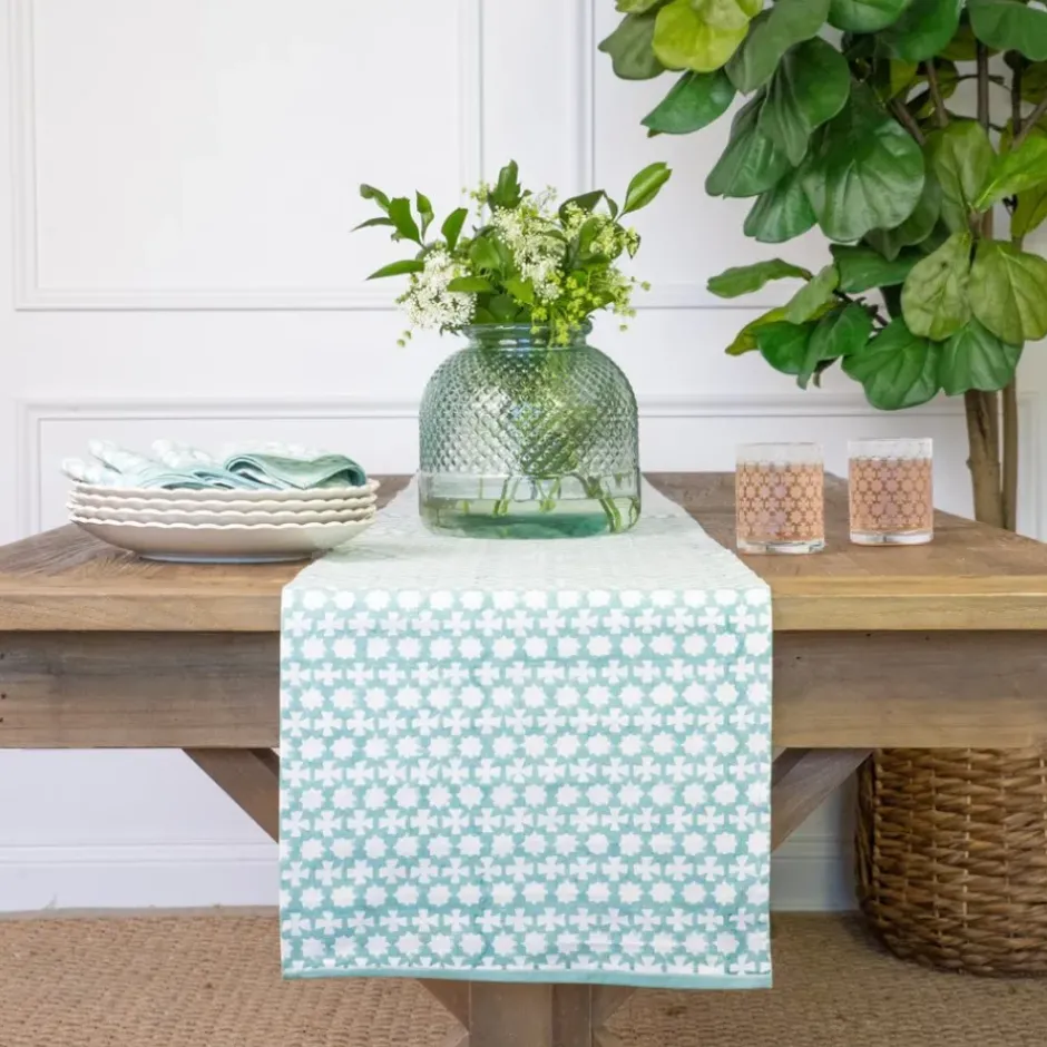 Pomegranate Inc India Hicks Cuban Cross Palladian Blue Table Runner^ Table Runners