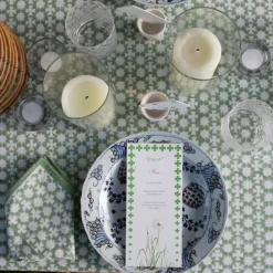 Pomegranate Inc India Hicks Cuban Cross Soft Sage Napkins^ Napkins