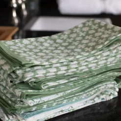 Pomegranate Inc India Hicks Cuban Cross Soft Sage Napkins^ Napkins