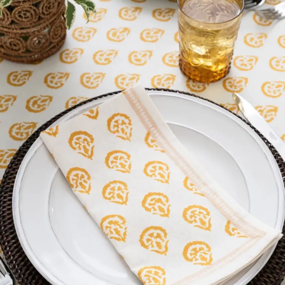 Pomegranate Inc India Hicks Home Carnation Golden Napkin | Set of 4^ Napkins