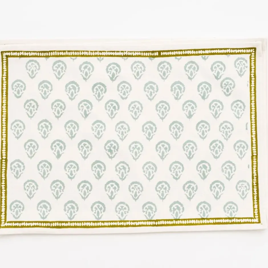 Pomegranate Inc India Hicks Home Carnation Seafoam Placemat | Set of 4^ Printed Placemats