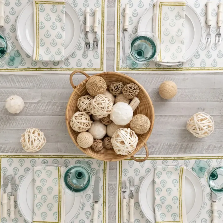 Pomegranate Inc India Hicks Home Carnation Seafoam Placemat | Set of 4^ Printed Placemats