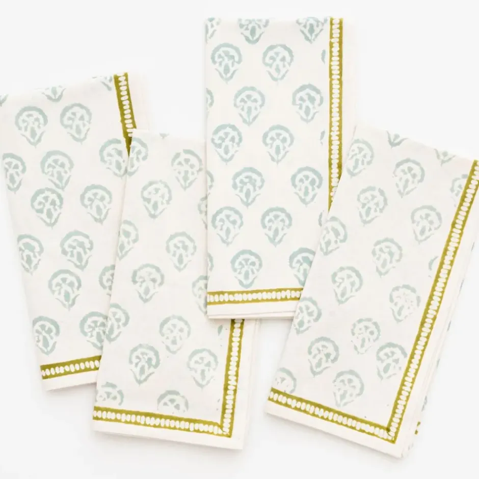 Pomegranate Inc India Hicks Home Carnation Seafoam Napkin | Set of 4^ Napkins