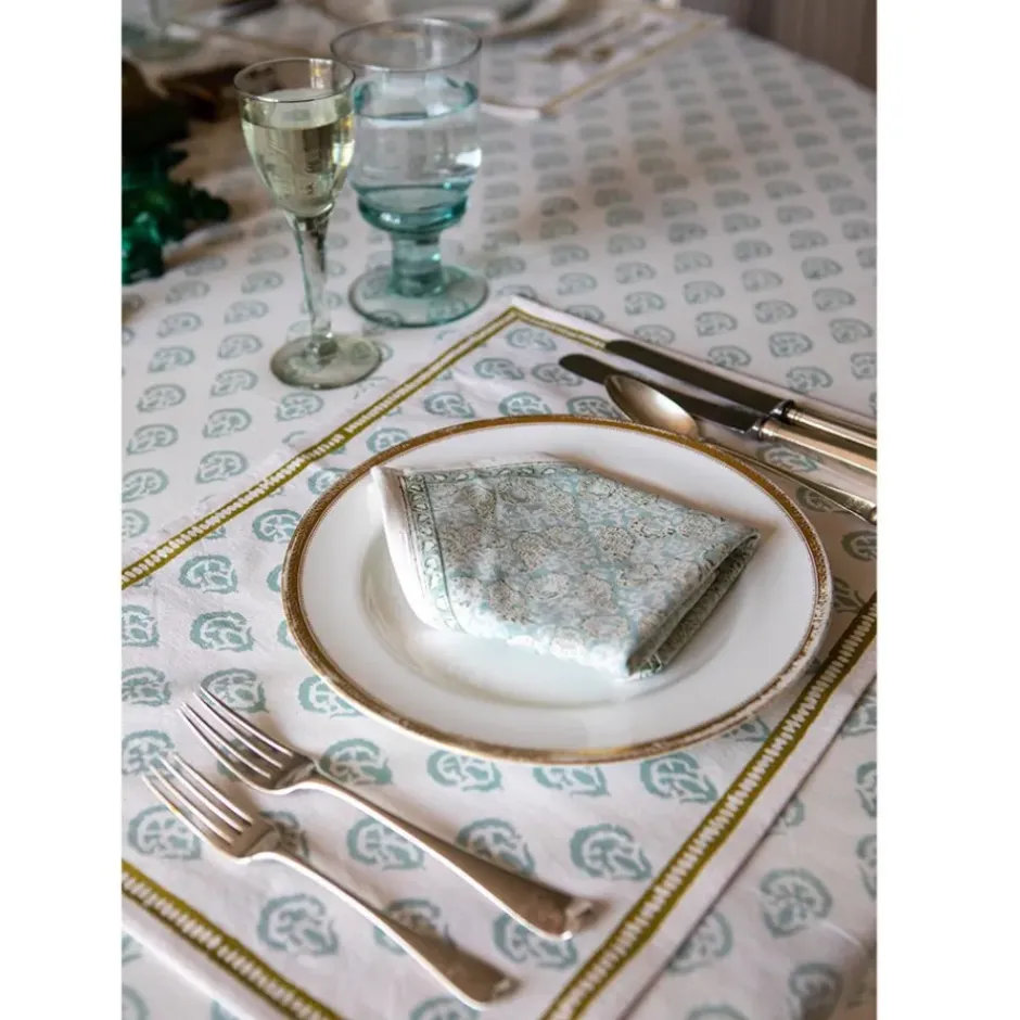 Pomegranate Inc India Hicks Home Carnation Seafoam Napkin | Set of 4^ Napkins