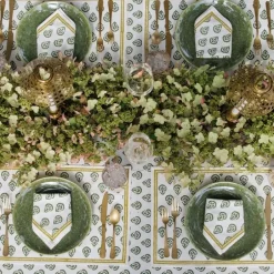 Pomegranate Inc India Hicks Home Carnation Hunter Green Tablecloth^ Tablecloths