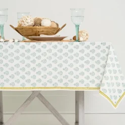 Pomegranate Inc India Hicks Home Carnation Seafoam Tablecloth^ Tablecloths
