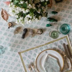 Pomegranate Inc India Hicks Home Carnation Seafoam Tablecloth^ Tablecloths