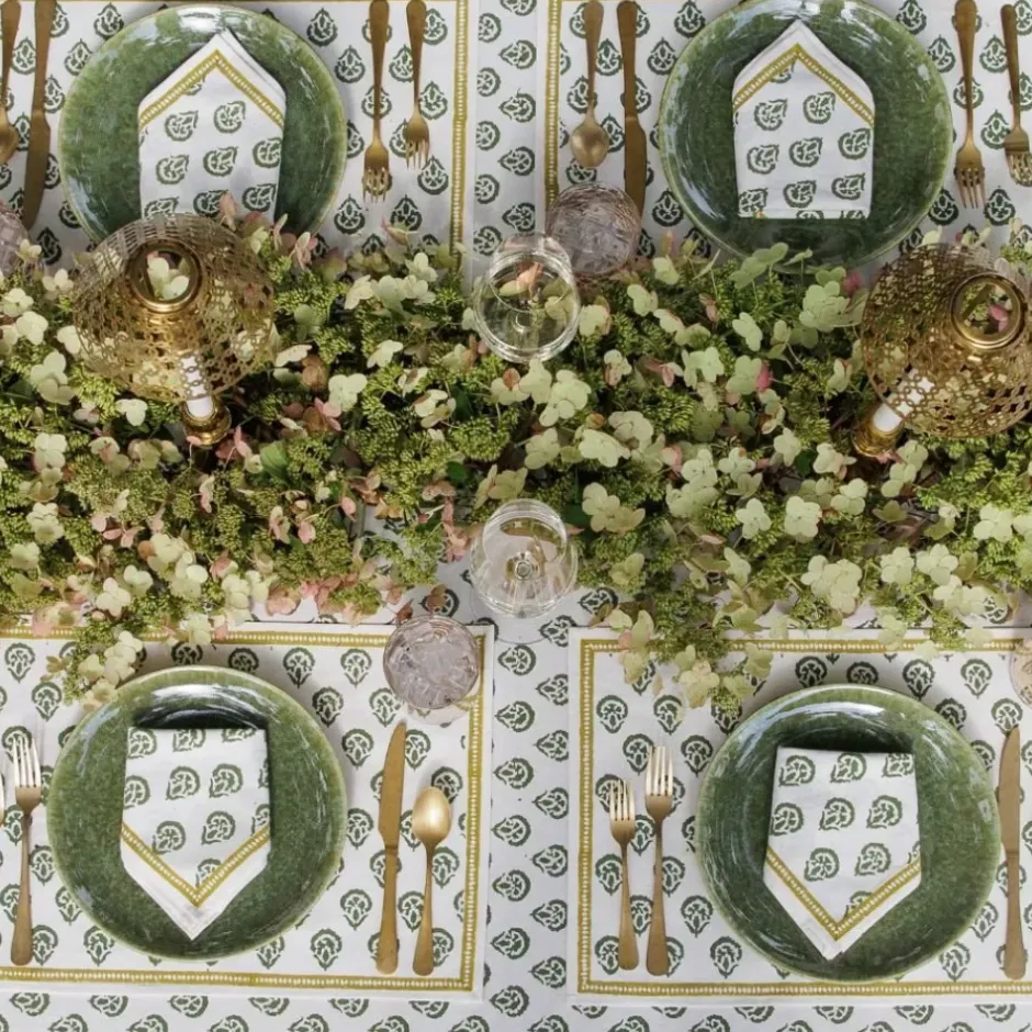 Pomegranate Inc India Hicks Home Carnation Hunter Green Napkin | Set of 4^ Napkins