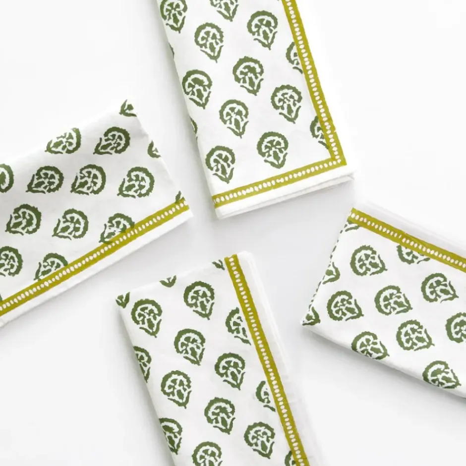 Pomegranate Inc India Hicks Home Carnation Hunter Green Napkin | Set of 4^ Napkins