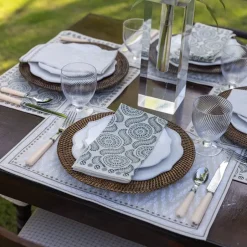 Pomegranate Inc India Hicks Home Chevron Placemats | Set of 4^ Printed Placemats