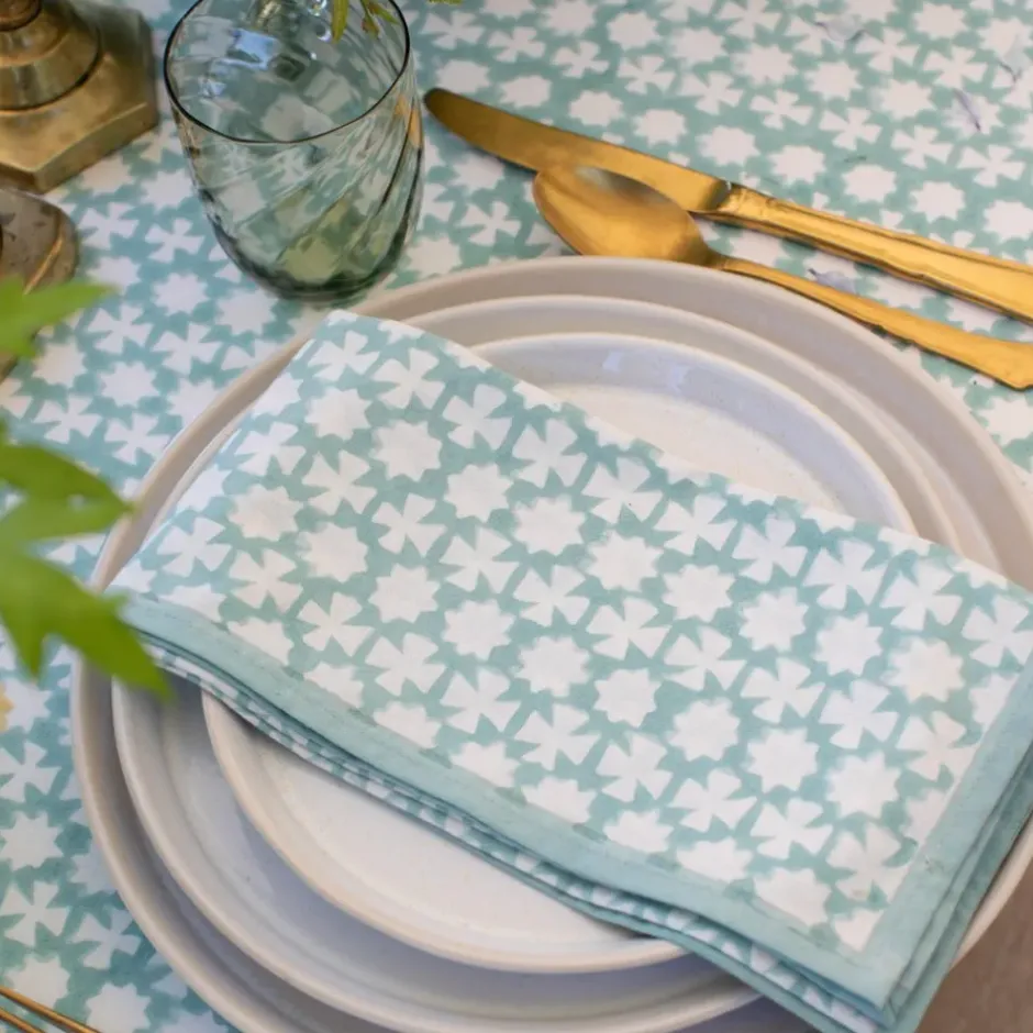 Pomegranate Inc India Hicks Home Cuban Cross Palladian Blue Napkins^ Napkins